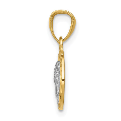 14k Yellow & Rhodium 14K w/Rhodium Cherub Pendant