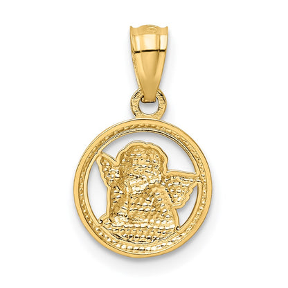 14k Yellow & Rhodium 14K w/Rhodium Cherub Pendant