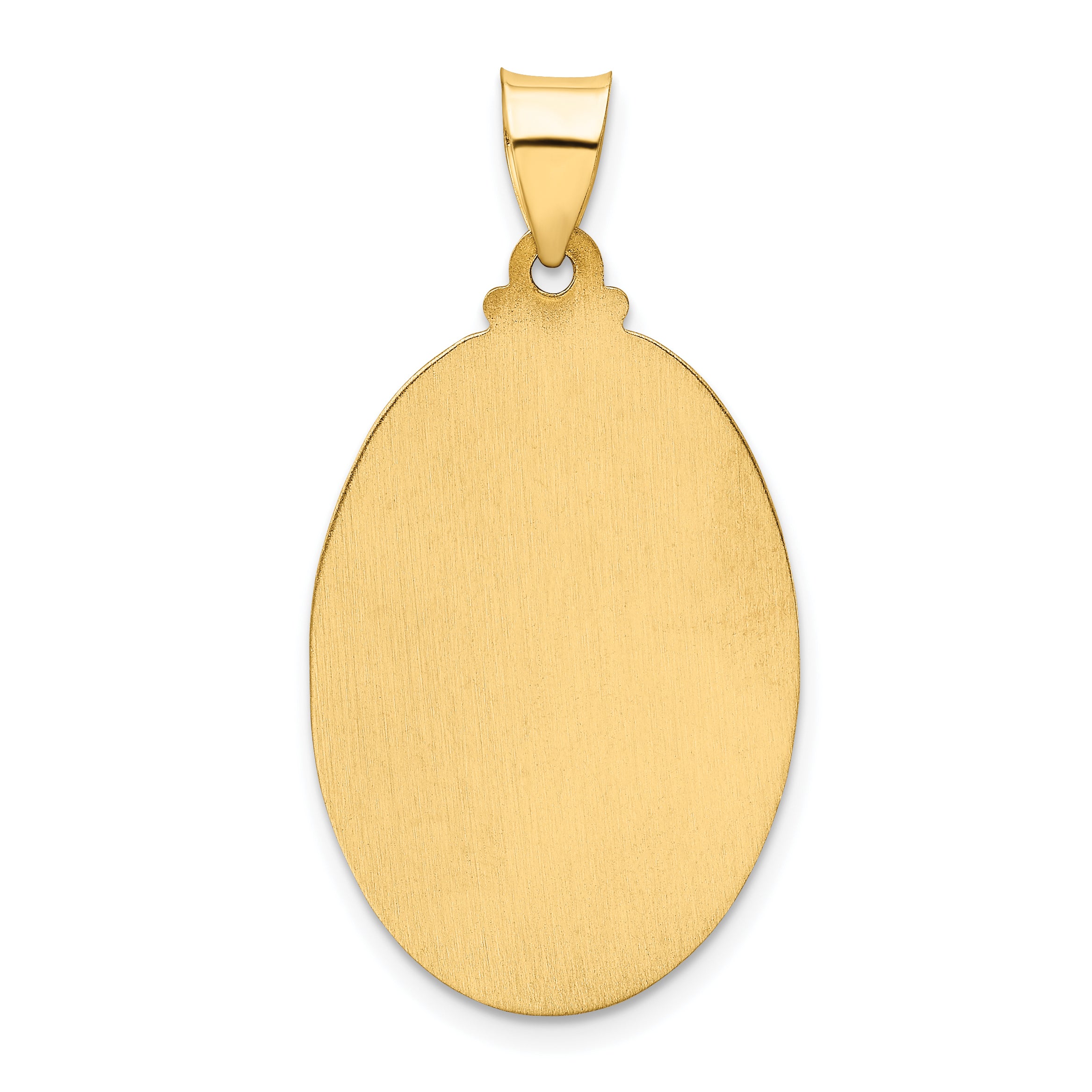14k Yellow Gold 14k Polished and Satin St Christopher Medal Hollow Pendant