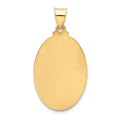 14k Yellow Gold 14k Polished and Satin St Christopher Medal Hollow Pendant