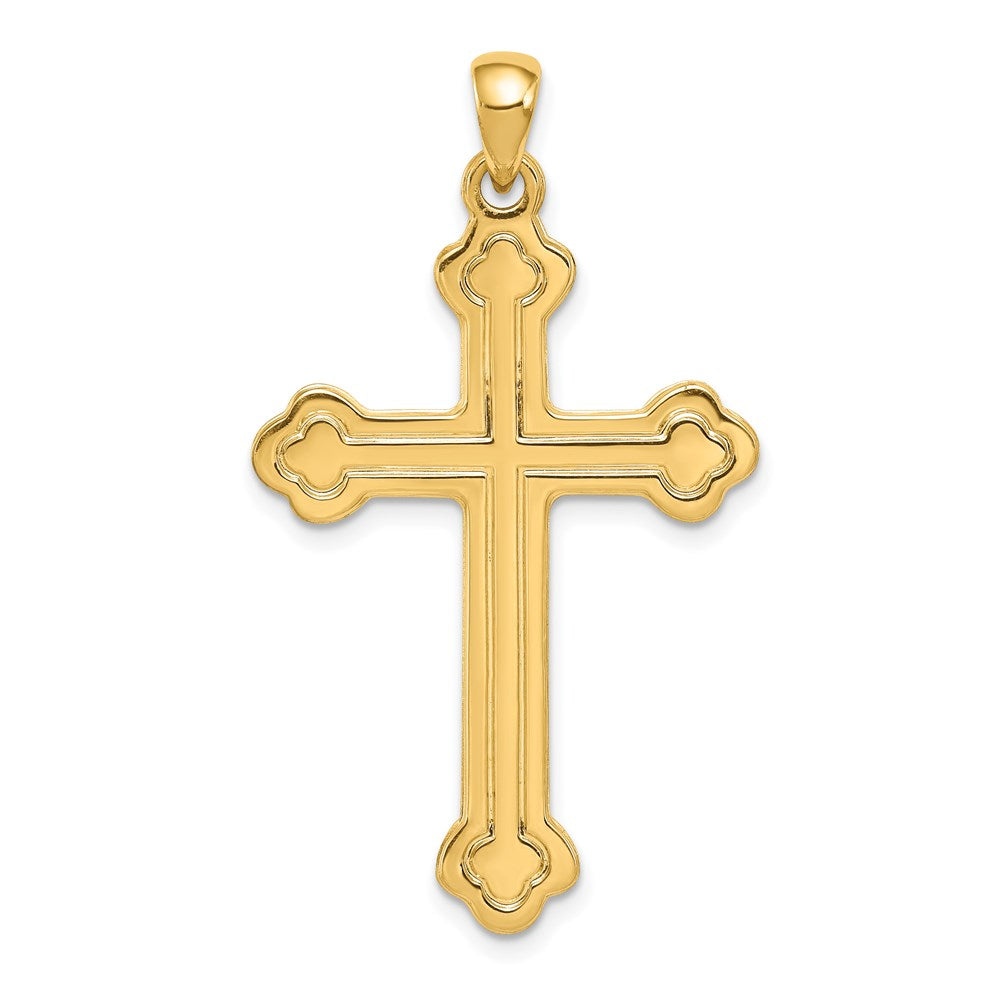 14k Yellow Gold 14k Budded Cross Pendant