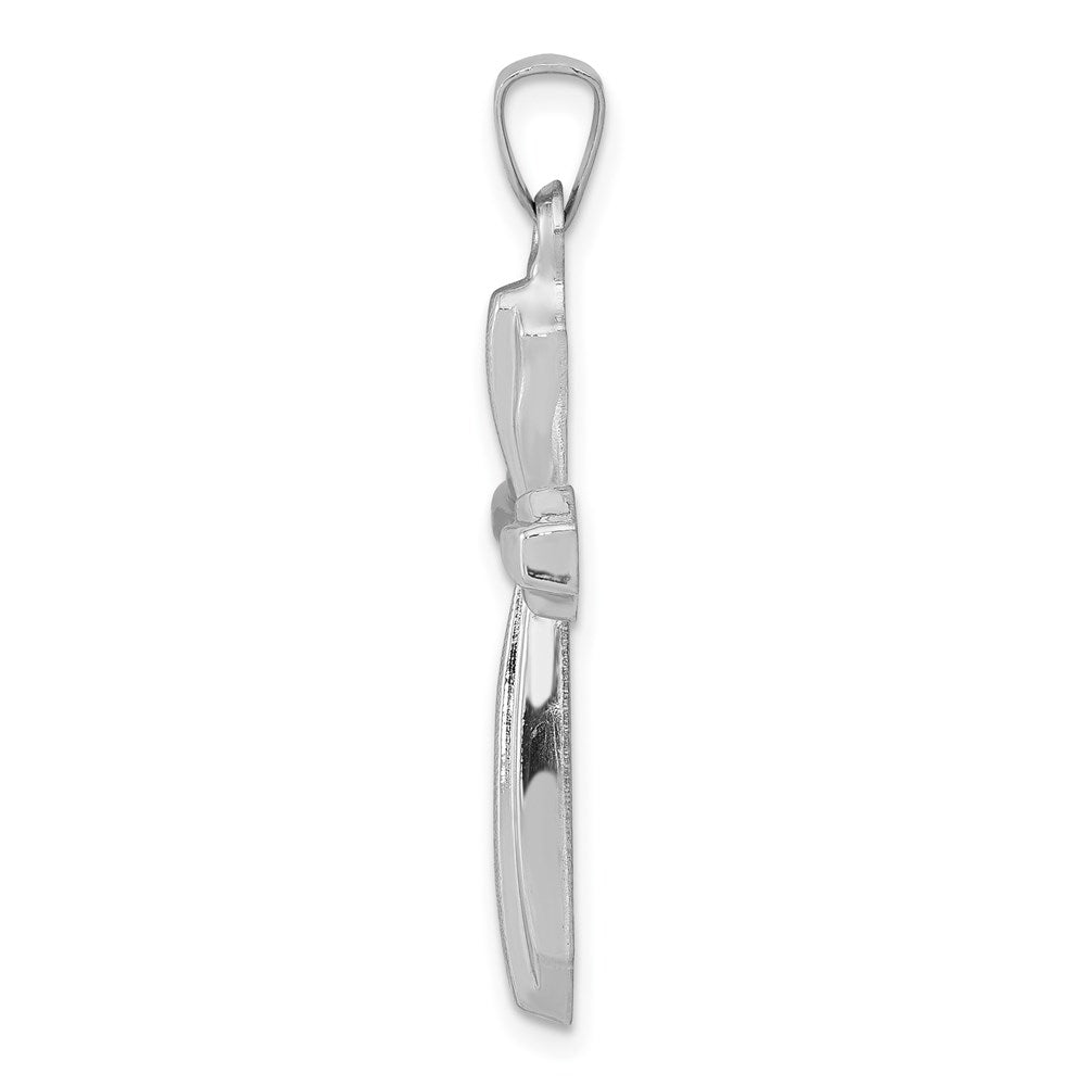 14k White Gold 14K White Gold Textured and Polished Passion Cross Pendant