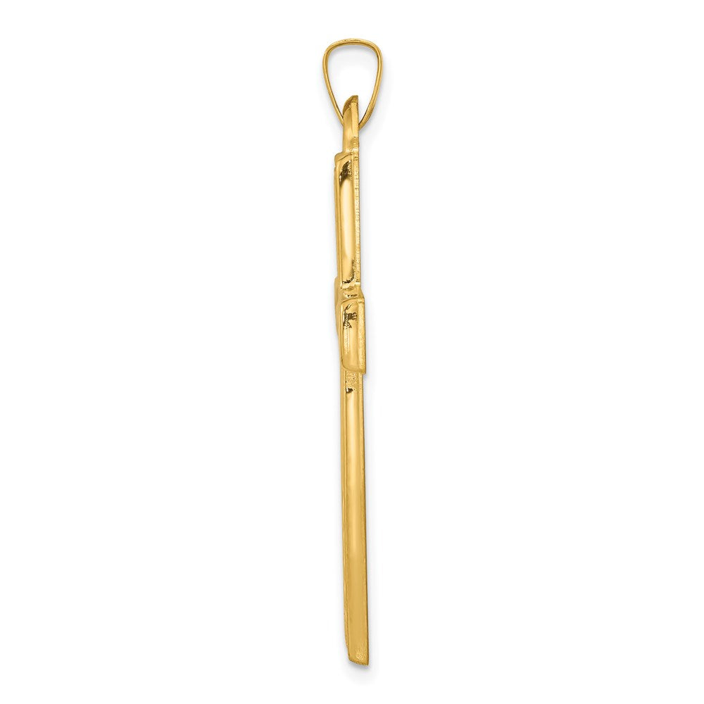 14k Yellow Gold 14k Brushed and Polished Latin Cross Pendant