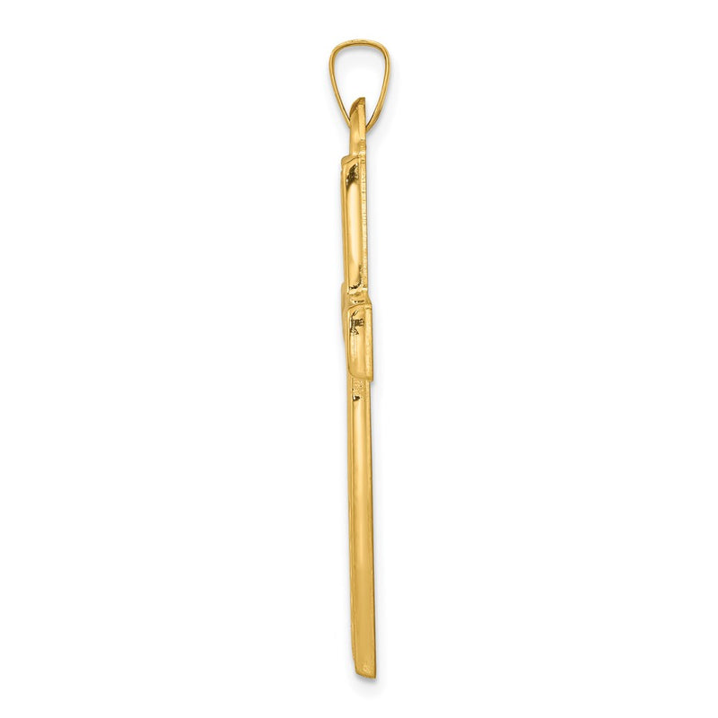 14k Yellow Gold 14k Brushed and Polished Latin Cross Pendant