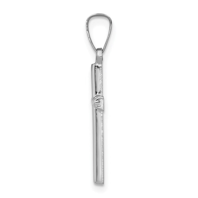 14k White Gold 14K White Gold Polished Hollow Latin Cross Pendant