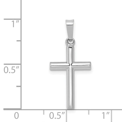 14k White Gold 14K White Gold Polished Hollow Latin Cross Pendant