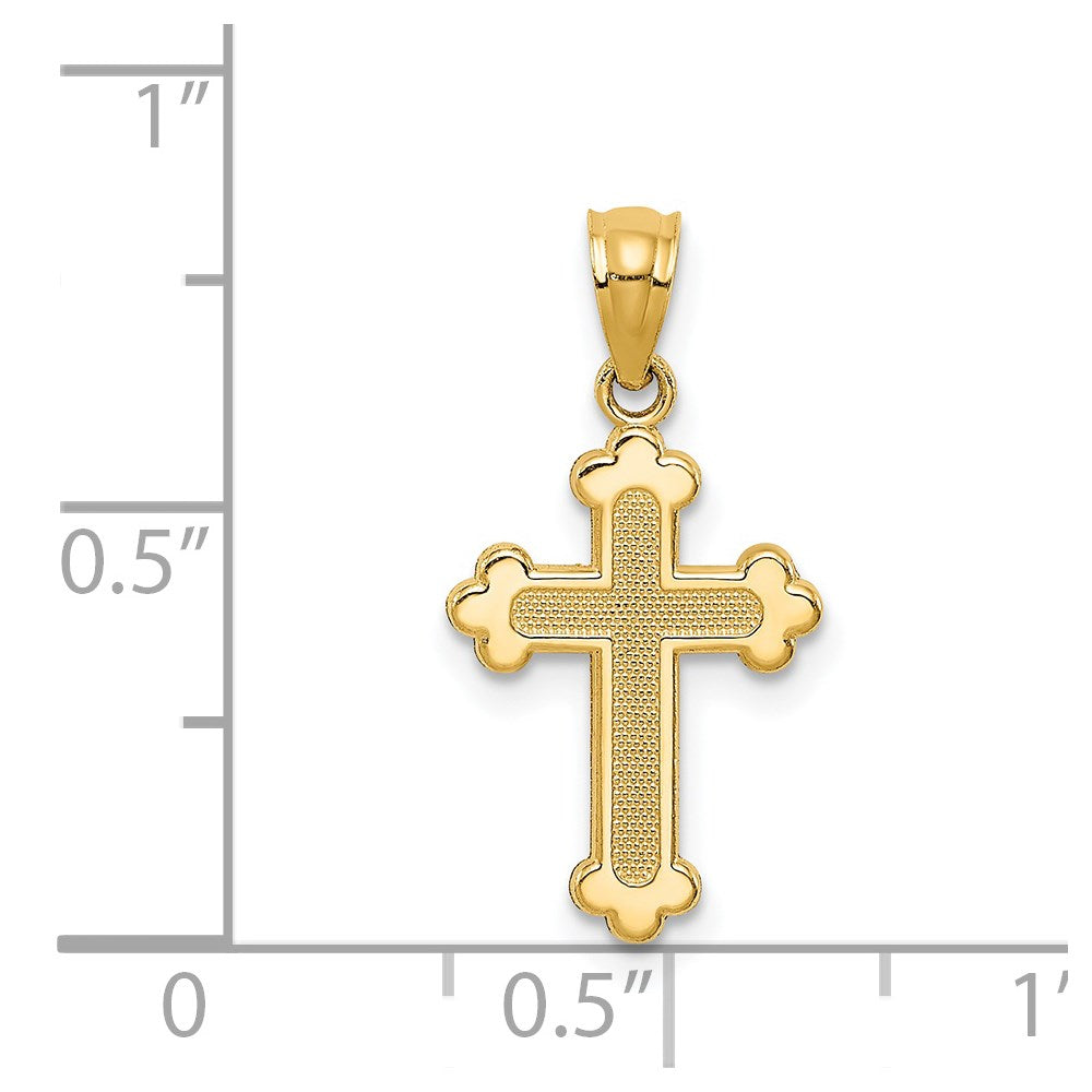 14k Yellow Gold 14k Gold Polished Small Budded Cross