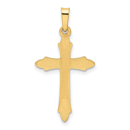 14k Yellow Gold 14k Textured and Polished Passion Cross Pendant