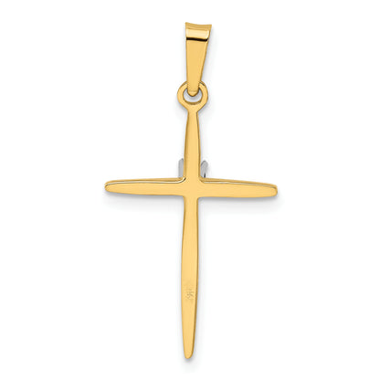 14K Yellow Gold Diamond Polished Passion Cross Pendant