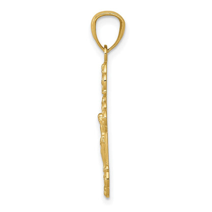 14k Yellow Gold 14k Gold Polished INRI Small Crucifix Pendant