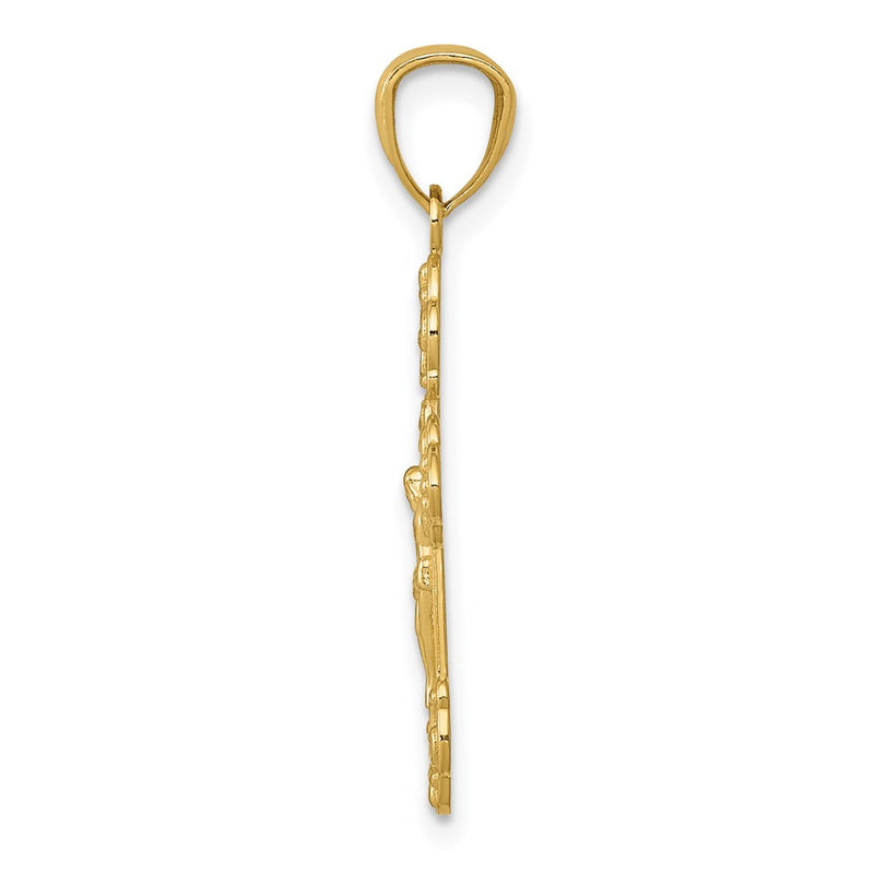 14k Yellow Gold 14k Gold Polished INRI Small Crucifix Pendant