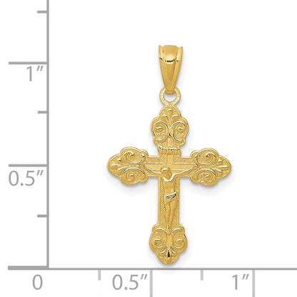 14k Yellow Gold 14k Gold Polished INRI Small Crucifix Pendant