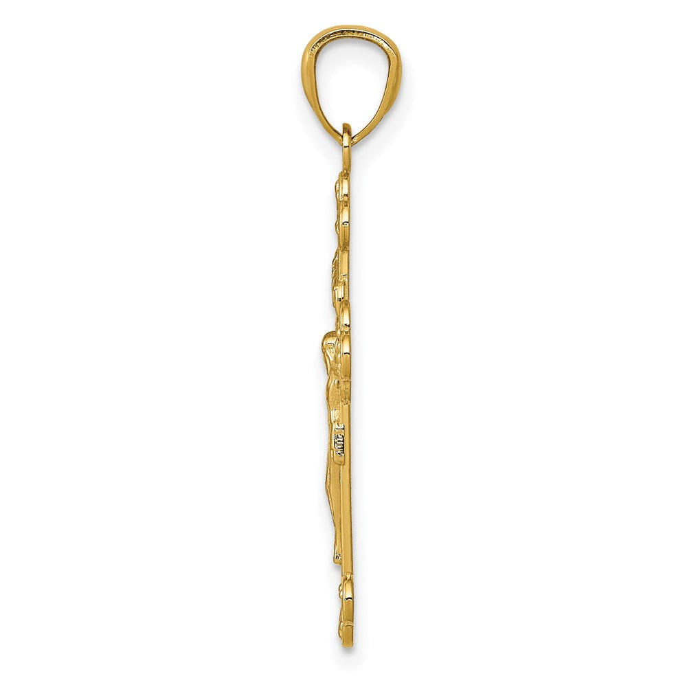 14k Yellow Gold 14k Gold Polished INRI Medium Crucifix Pendant