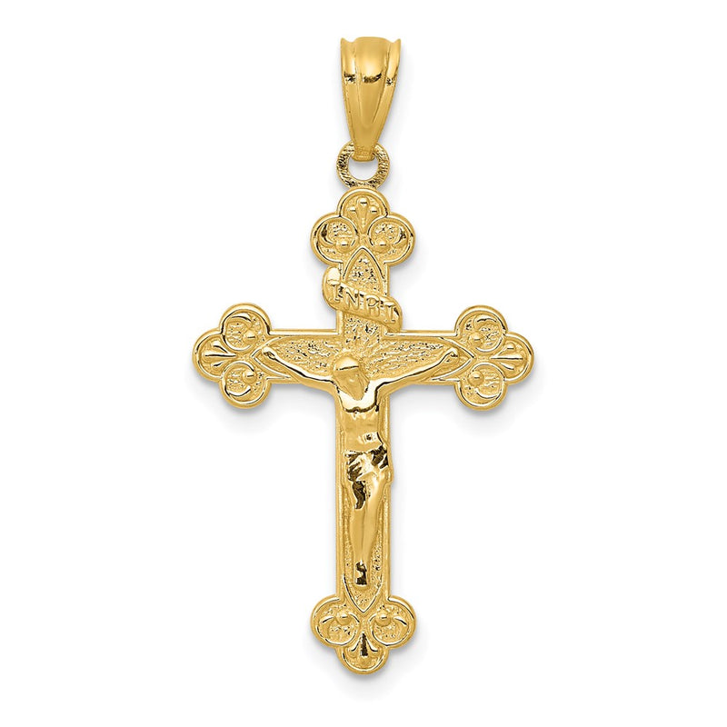 14k Yellow Gold 14k Gold Polished INRI Medium Crucifix Pendant