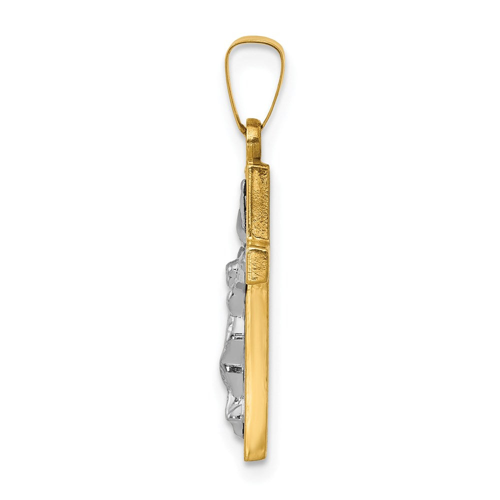 14k Yellow & Rhodium 14K w/Rhodium Polished Inri Crucifix Pendant