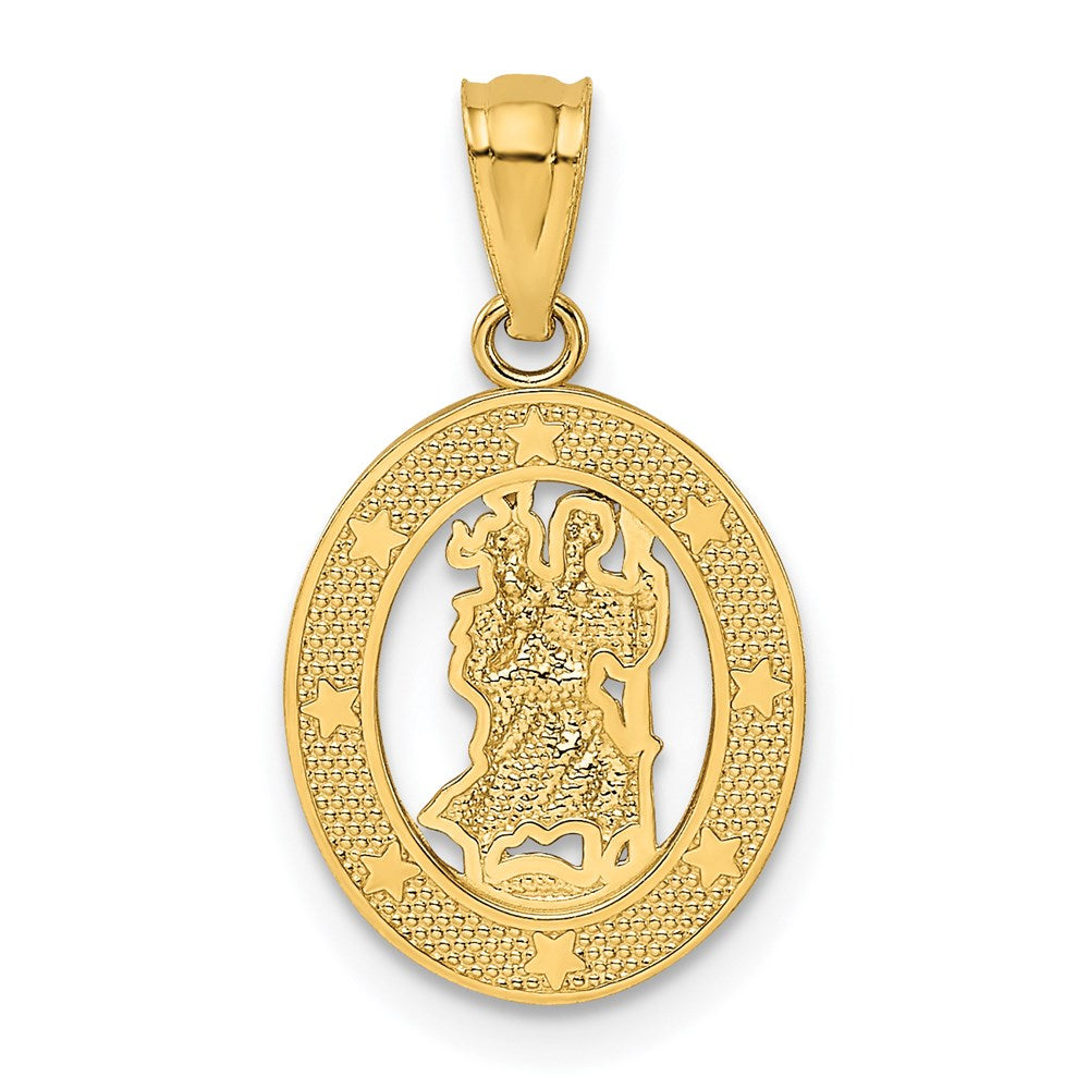 14k Yellow Gold 14k Gold Polished St Christopher Pendant