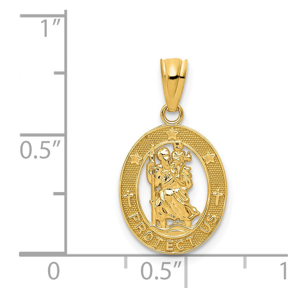 14k Yellow Gold 14k Gold Polished St Christopher Pendant