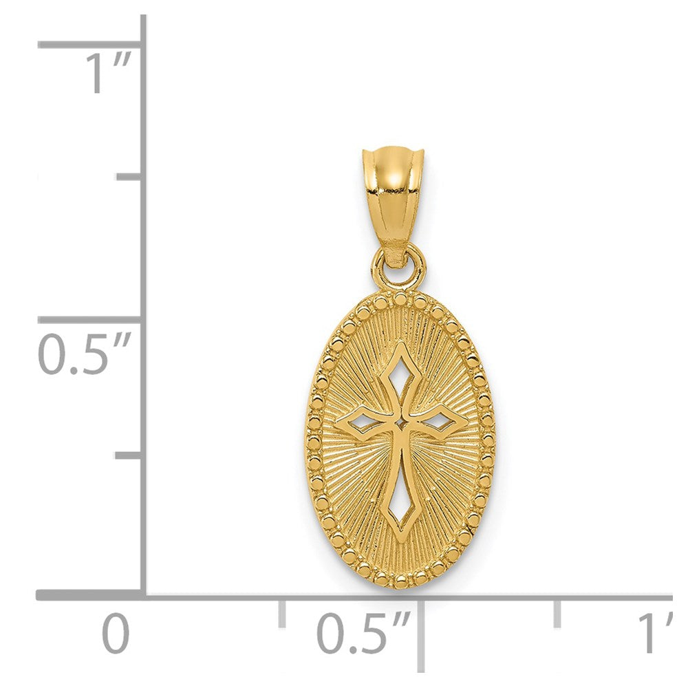 14k Yellow Gold 14k Gold Polished Small Cross Medal Pendant