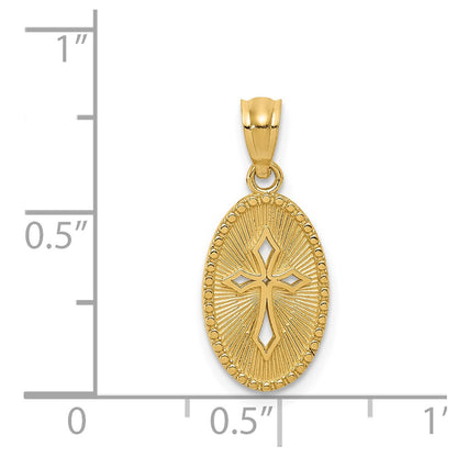 14k Yellow Gold 14k Gold Polished Small Cross Medal Pendant