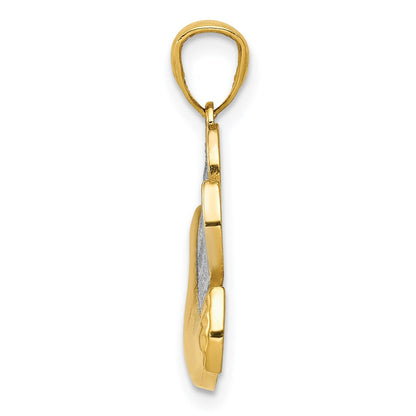 14k Yellow & Rhodium 14k w/Rhodium Peace Dove Pendant