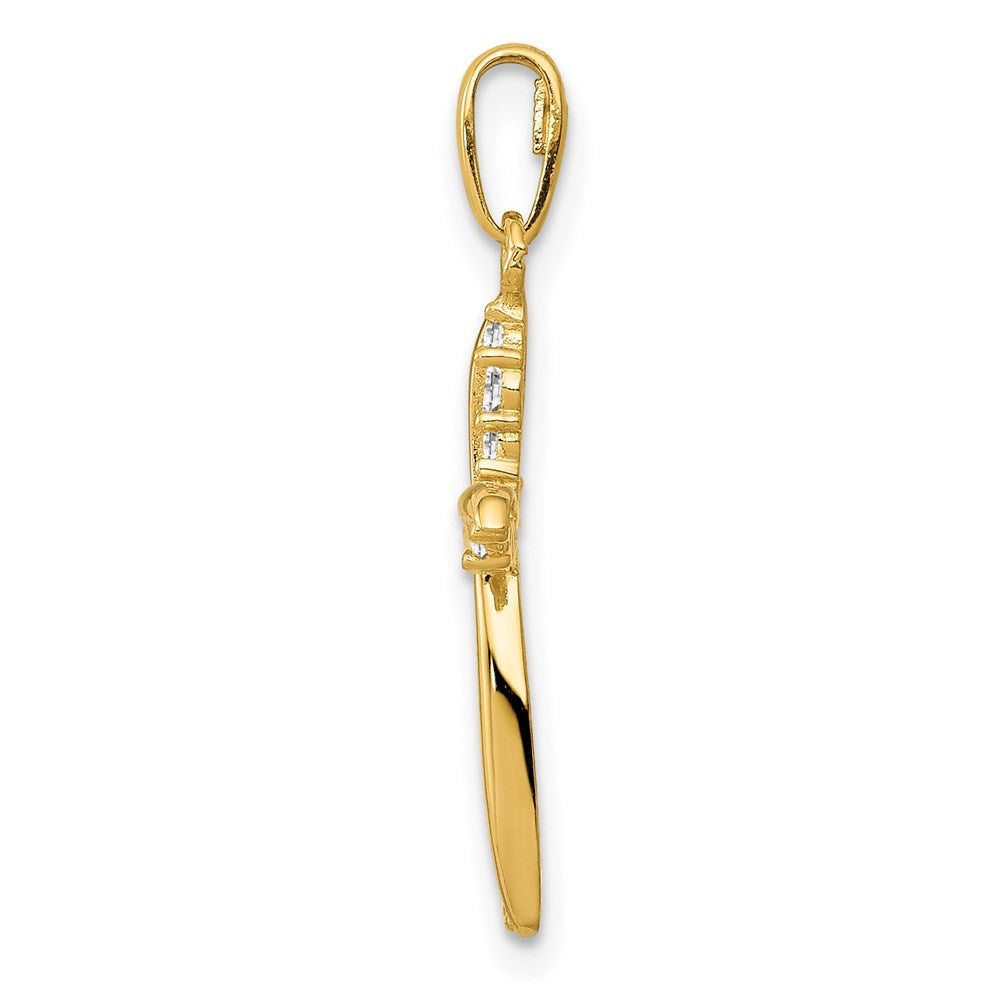 14k Yellow Gold 14k Polished CZ Cross Charm