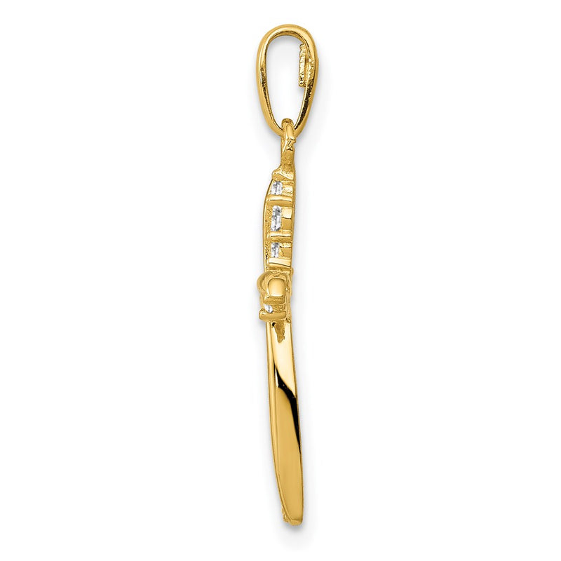 14k Yellow Gold 14k Polished CZ Cross Charm