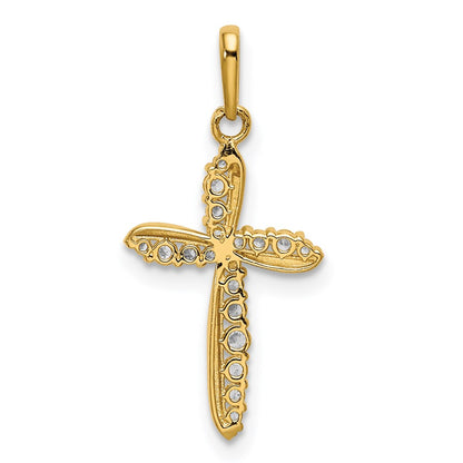 14k Yellow Gold 14k Polished CZ Cross Charm