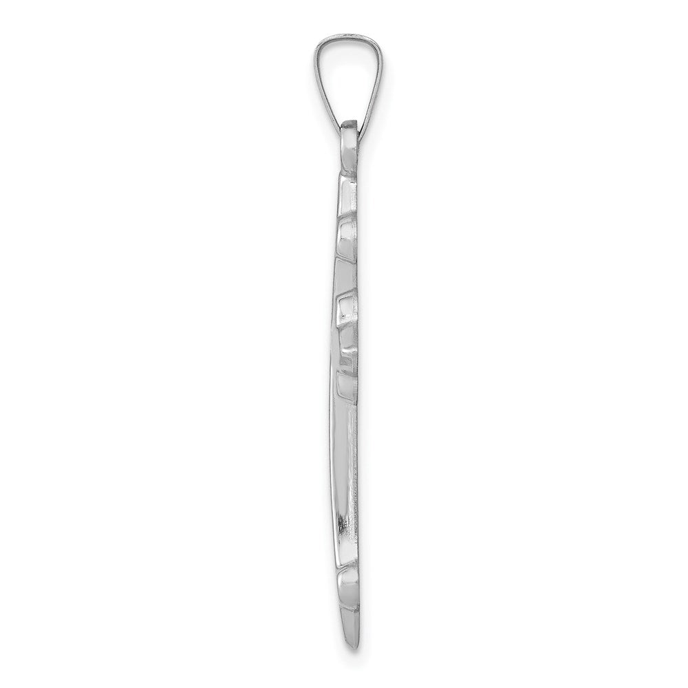 14k White Gold 14k White Gold Polished Fleur de Lis Cross Pendant