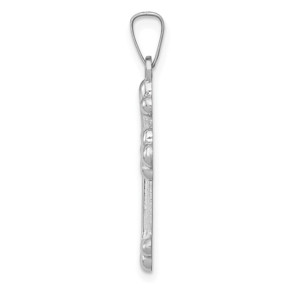 14k White Gold 14k White Gold Polished Budded Cross Pendant