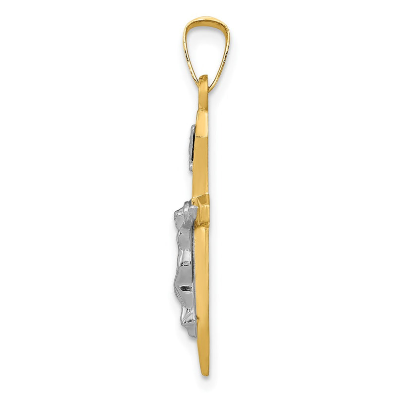 14k Two-tone 14k Two-tone Polished INRI Crucifix Pendant