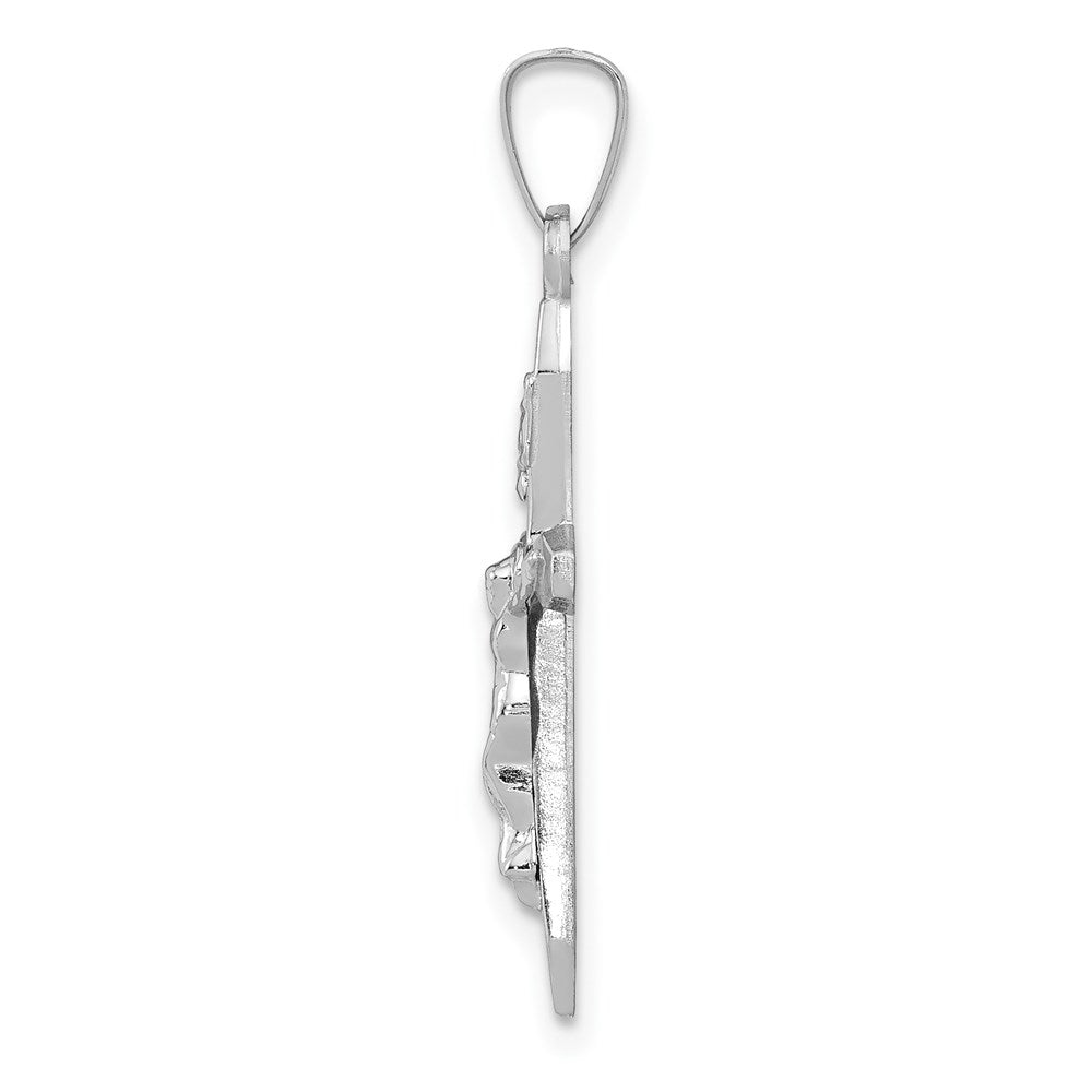 14k White Gold 14k White Gold Polished INRI Crucifix Pendant