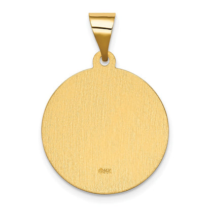 14k Yellow Gold 14K Polished/Satin Spanish Our Lady Guadalupe Hollow Medal