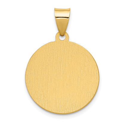 14k Yellow Gold 14K Polished/Satin Hollow Spanish Saint Anne Medal Pendant