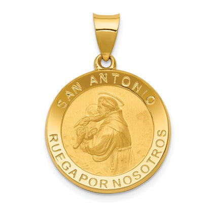 14k Yellow Gold 14K Polished/Satin Hollow Spanish St. Anthony Medal Pendant