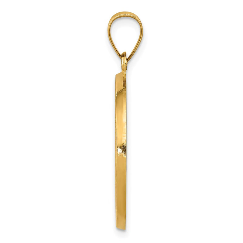 14k Yellow Gold 14K Polished/Satin St. Benedict Reversible Hollow Medal