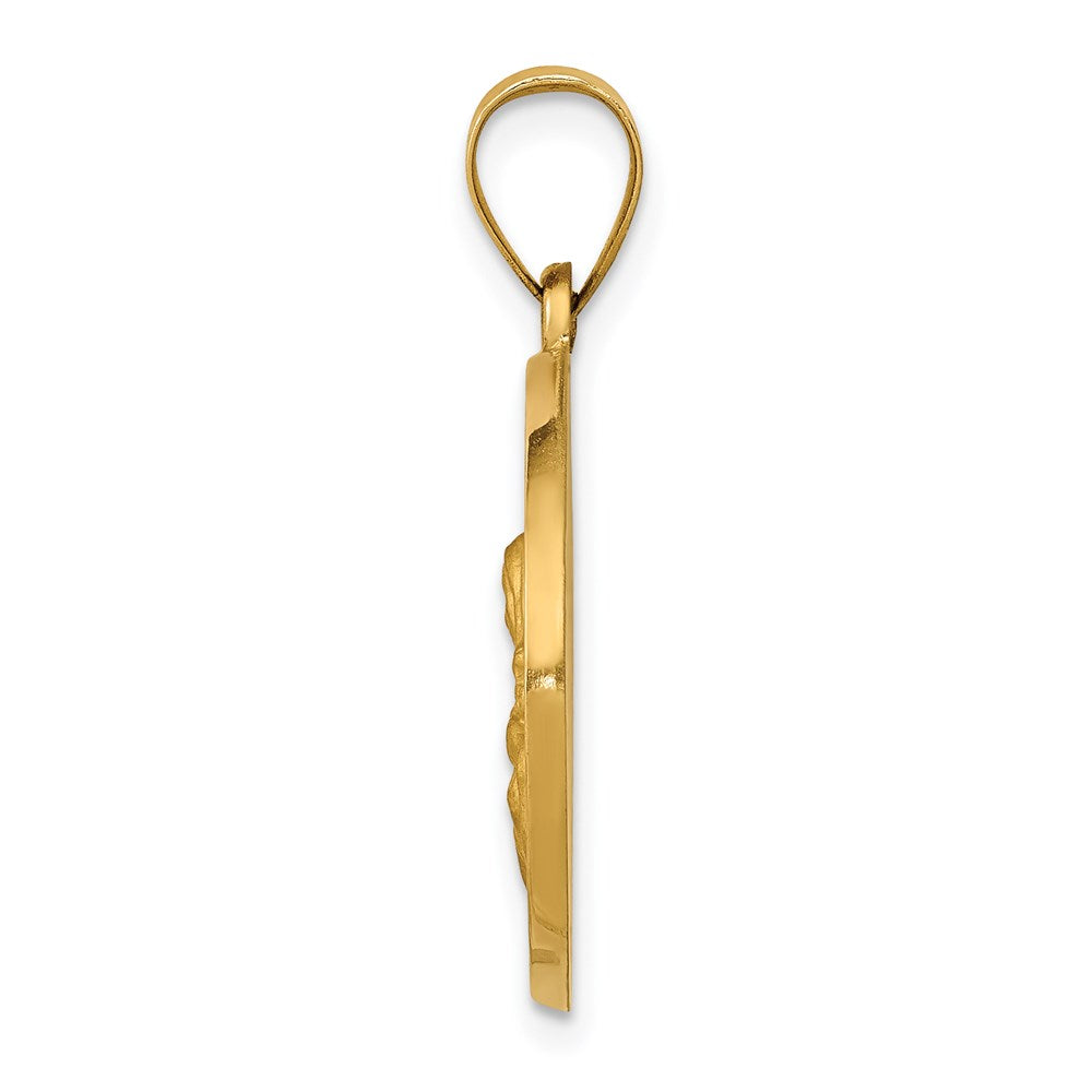 14k Yellow Gold 14K Polished/Satin St. Catherine Hollow Medal Pendant