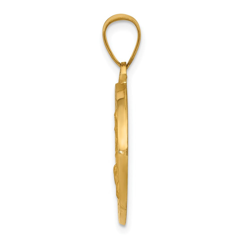 14k Yellow Gold 14K Polished/Satin St. Cecilia Hollow Medal Pendant