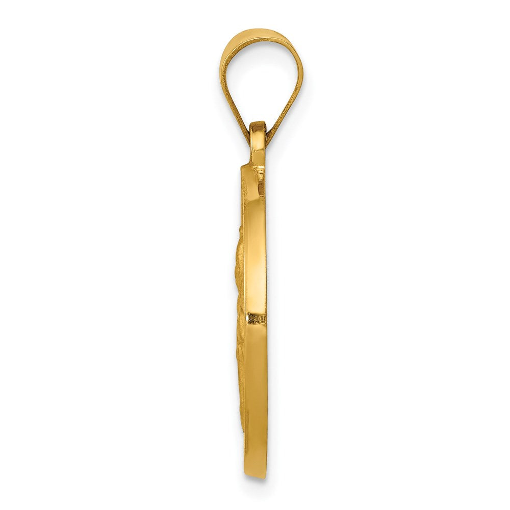14k Yellow Gold 14K Polished/Satin St. Clare Hollow Medal Pendant