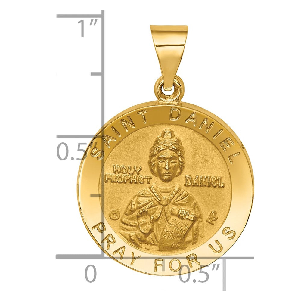 14k Yellow Gold 14K Polished/Satin St. Daniel Hollow Medal Pendant