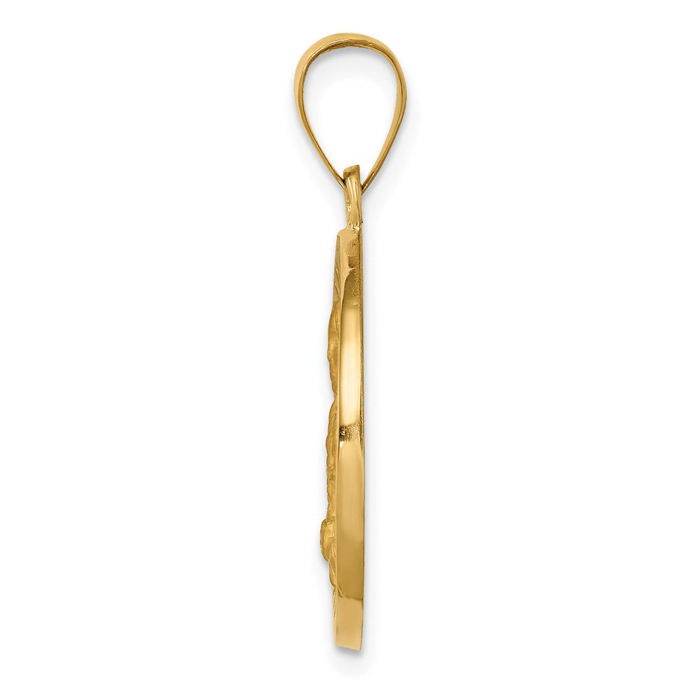 14k Yellow Gold 14K Polished / Satin St. Kateri Hollow Medal Pendant