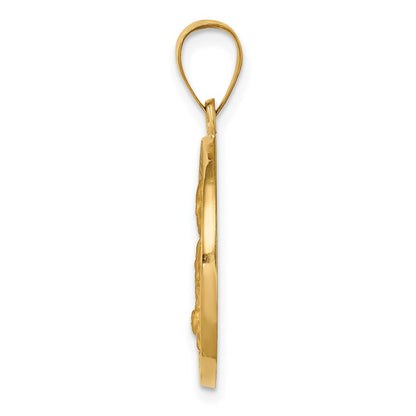14k Yellow Gold 14K Polished / Satin St. Kateri Hollow Medal Pendant