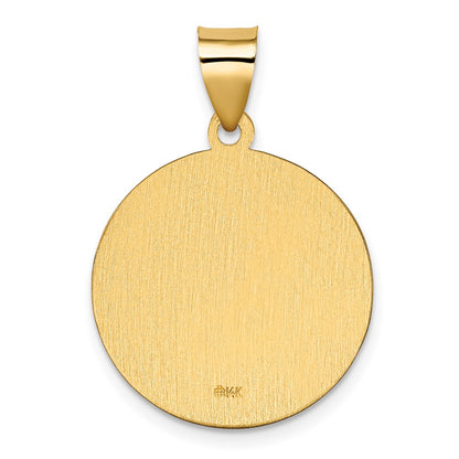 14k Yellow Gold 14K Polished / Satin St. Kateri Hollow Medal Pendant