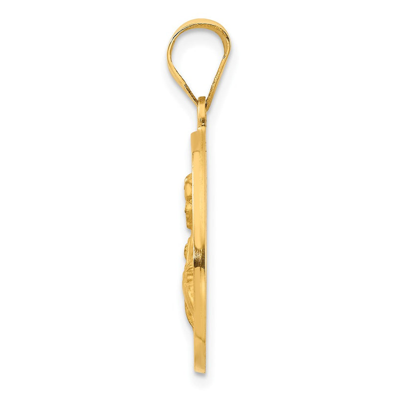 14k Yellow Gold 14K Polished / Satin St. Maria Goretti Hollow Medal Pendant