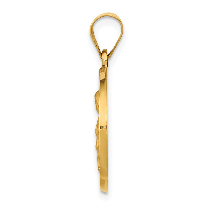 14k Yellow Gold 14K Polished / Satin St. Rita Hollow Medal Pendant