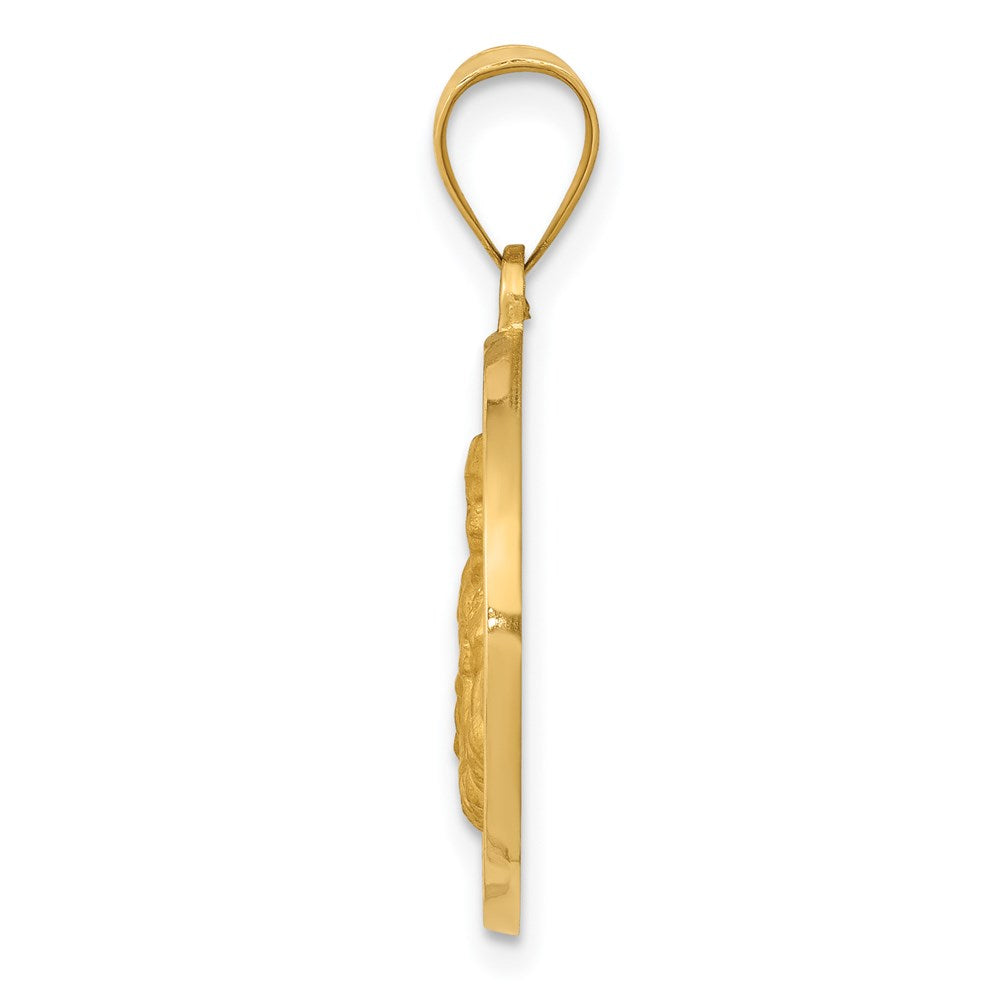 14k Yellow Gold 14K Polished / Satin St. Thomas More Hollow Medal Pendant