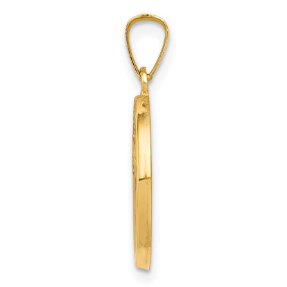 14k Yellow Gold 14k Polished/Satin Spanish 1st Communion Medal Hollow Pendant