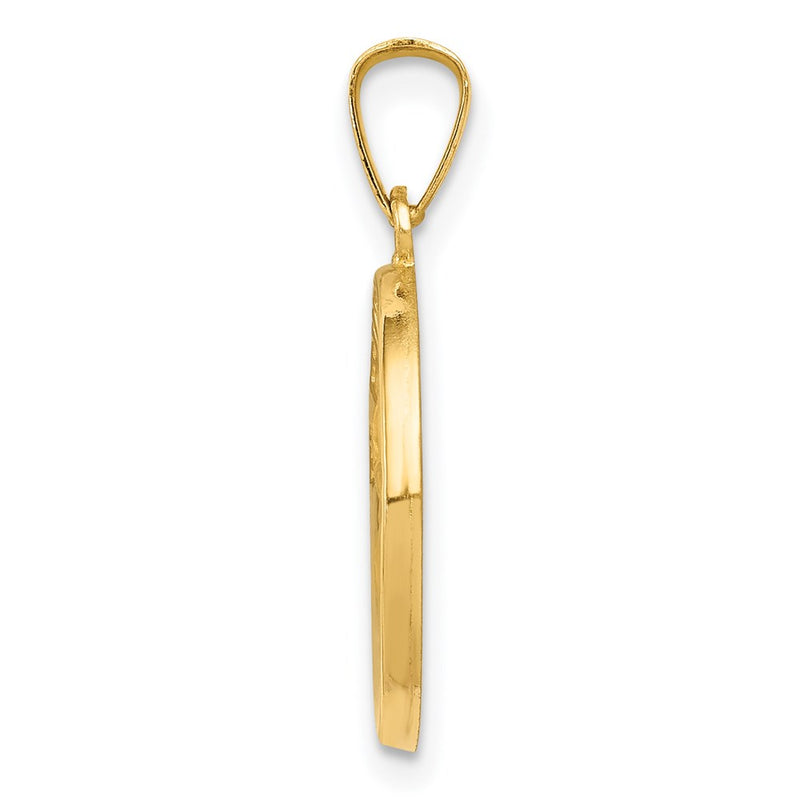 14k Yellow Gold 14k Polished/Satin Spanish 1st Communion Medal Hollow Pendant