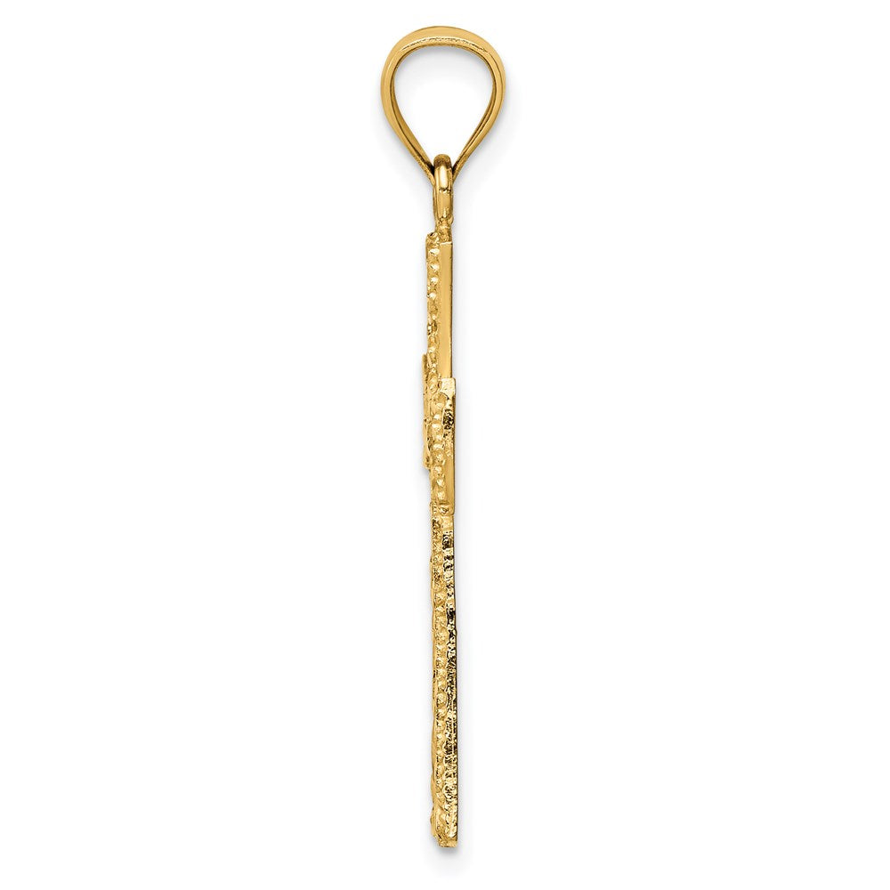 14k Yellow Gold 14K D/C Cross Pendant