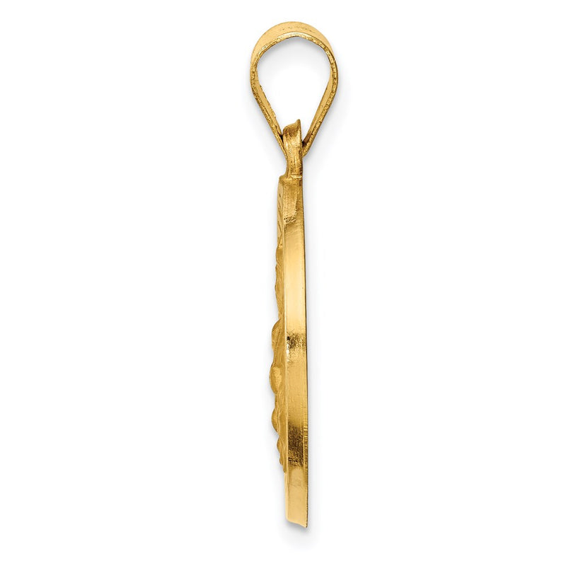 14k Yellow Gold 14k Hollow Polished/Satin Round St. Edmund Medal