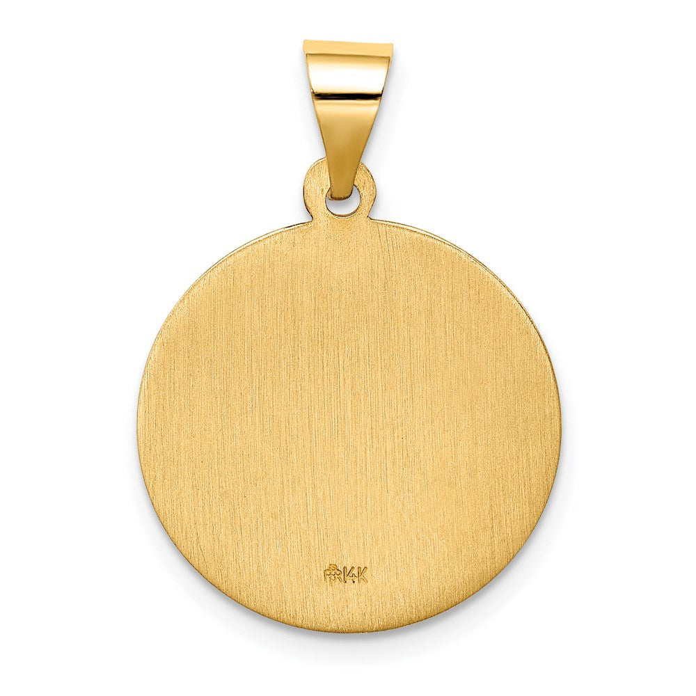 14k Yellow Gold 14k Hollow Polished/Satin Round St. Edmund Medal